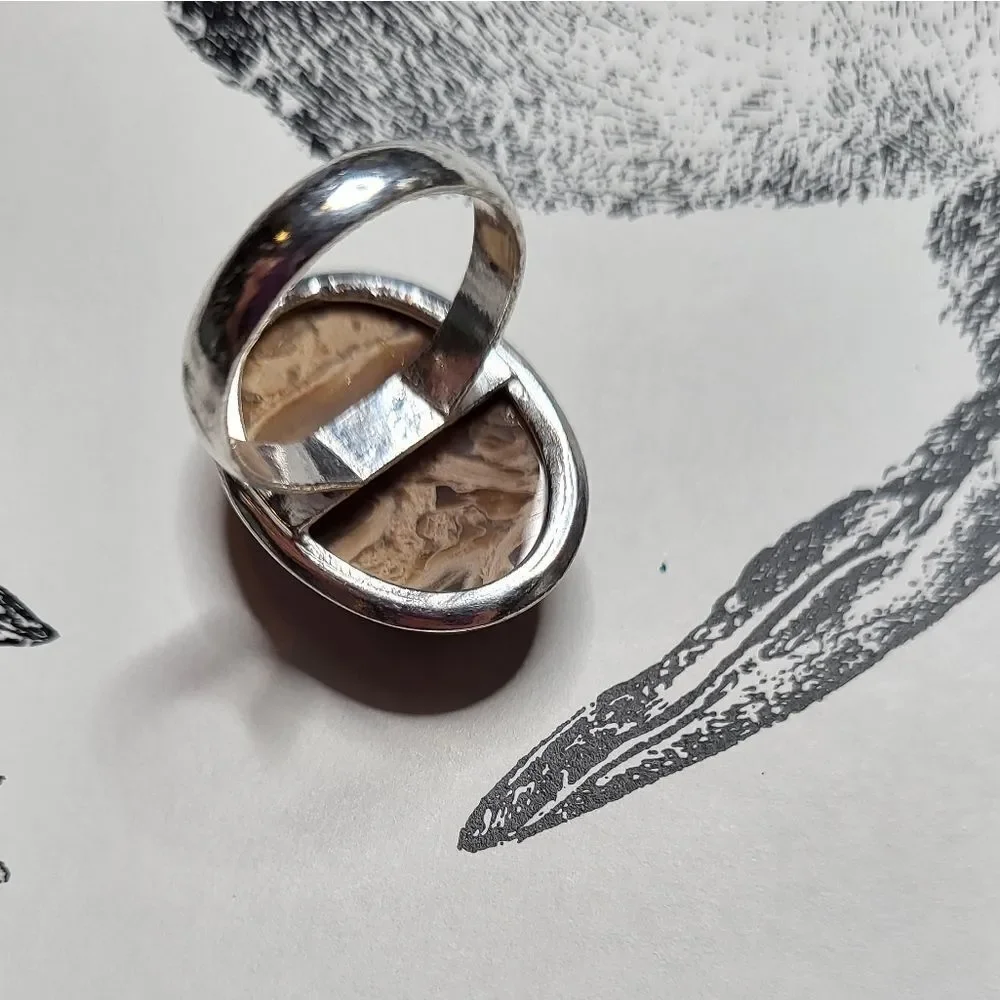 Plume Root Jasper Ring - Size 8
